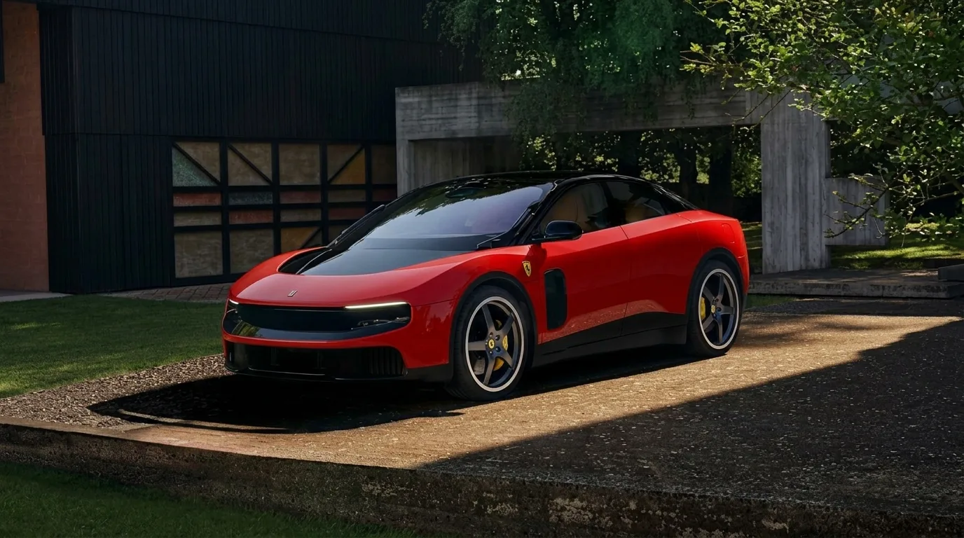 The same press image recolored to Rosso Corsa