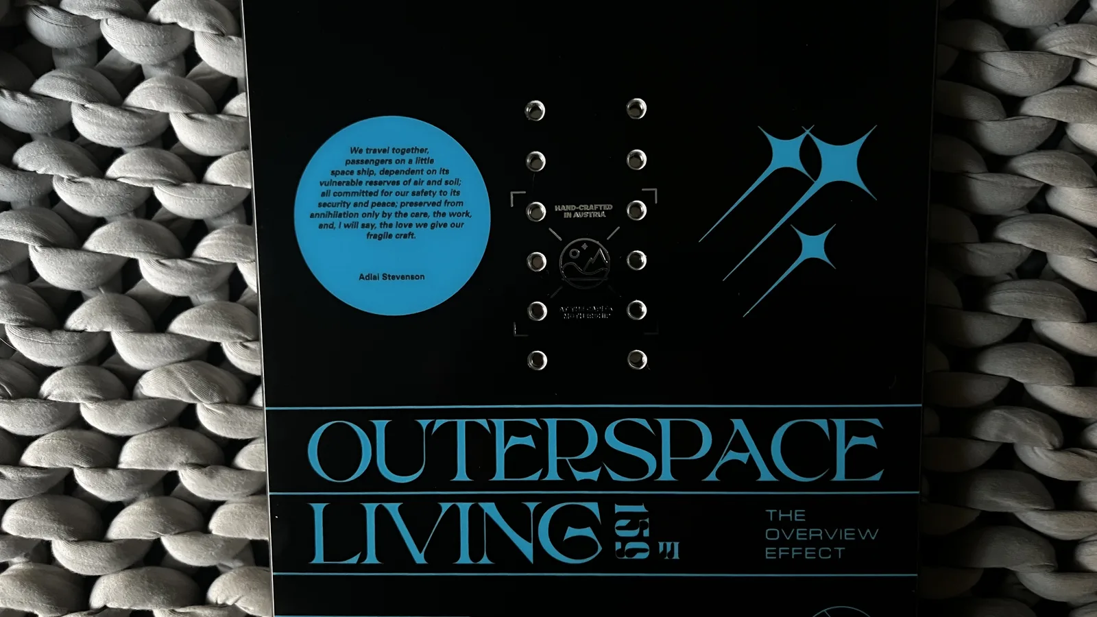 The Adlai Stevenson passage printed on the Capita Outerspace Living deck